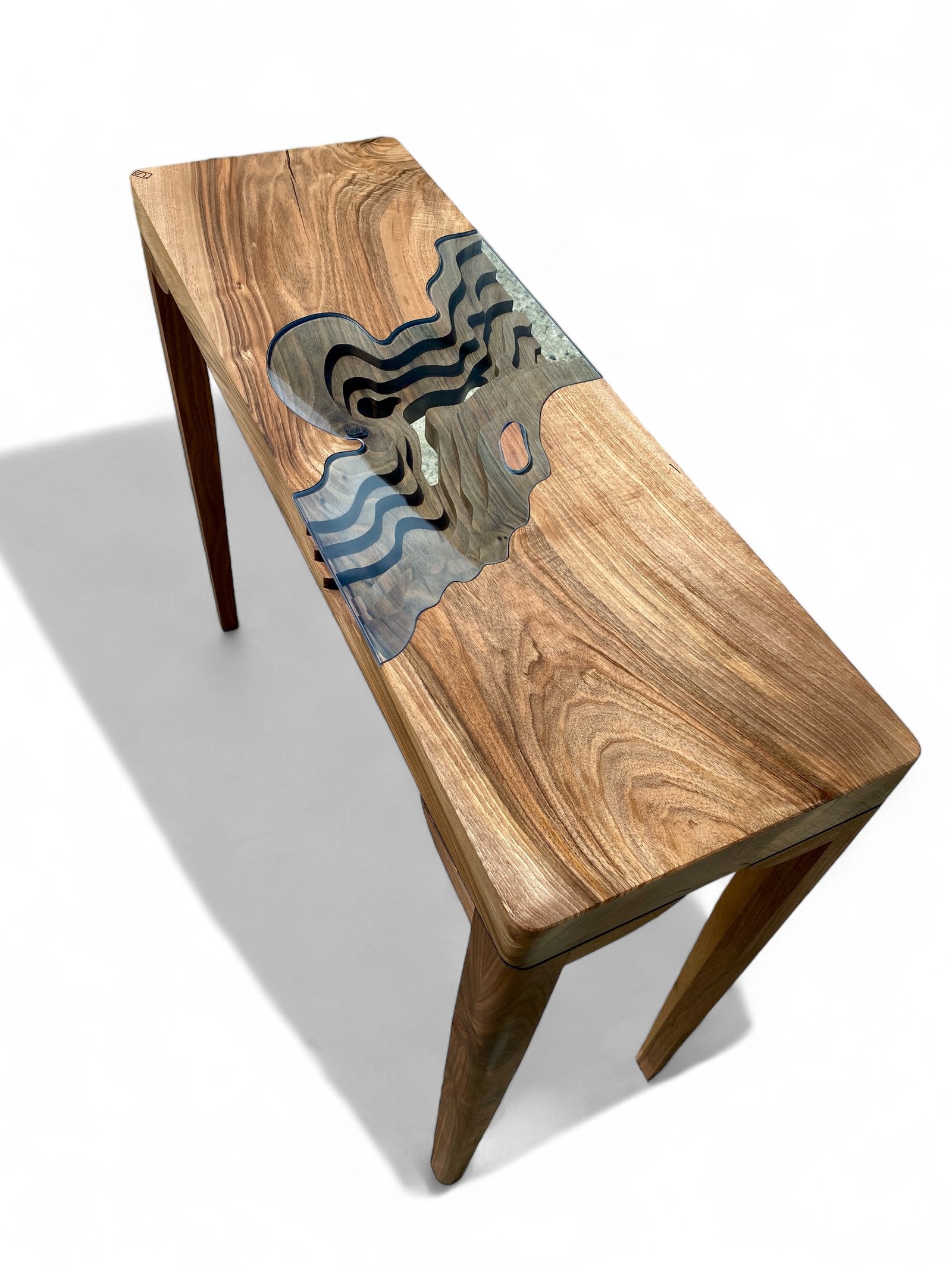 console design en bois et verre