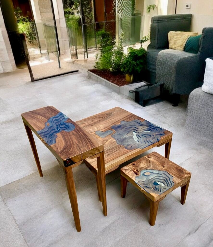 mobilier design bois et verre