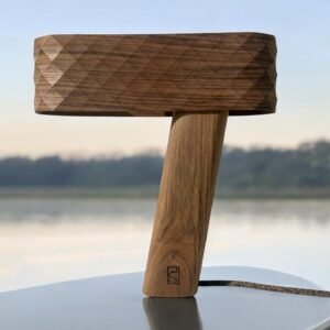 Lampe design Jazz – Édition Spéciale en noyer et marqueterie en relief