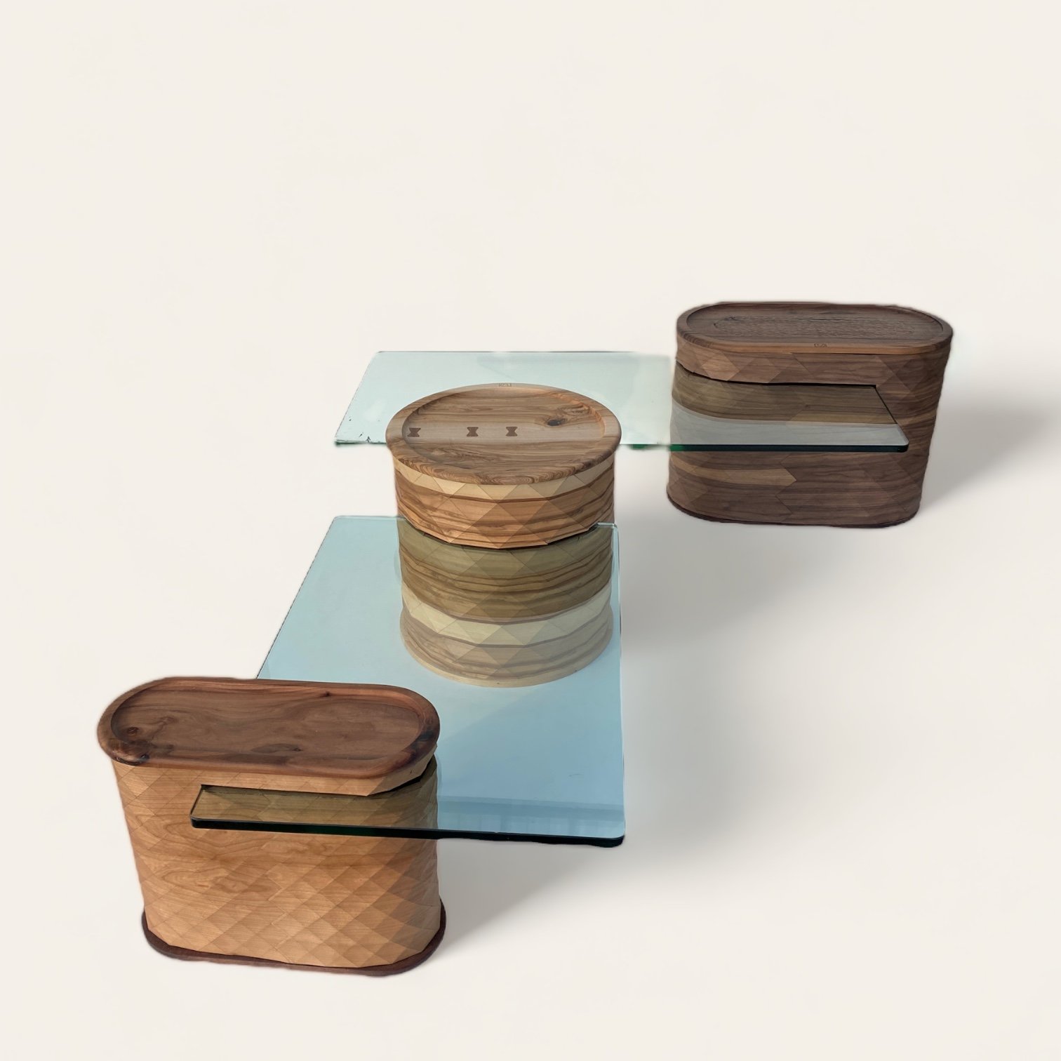 Table basse en verre et bois – Modulus – Image 7