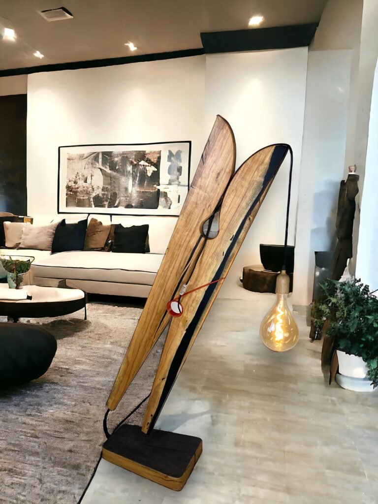 lampadaire design bois