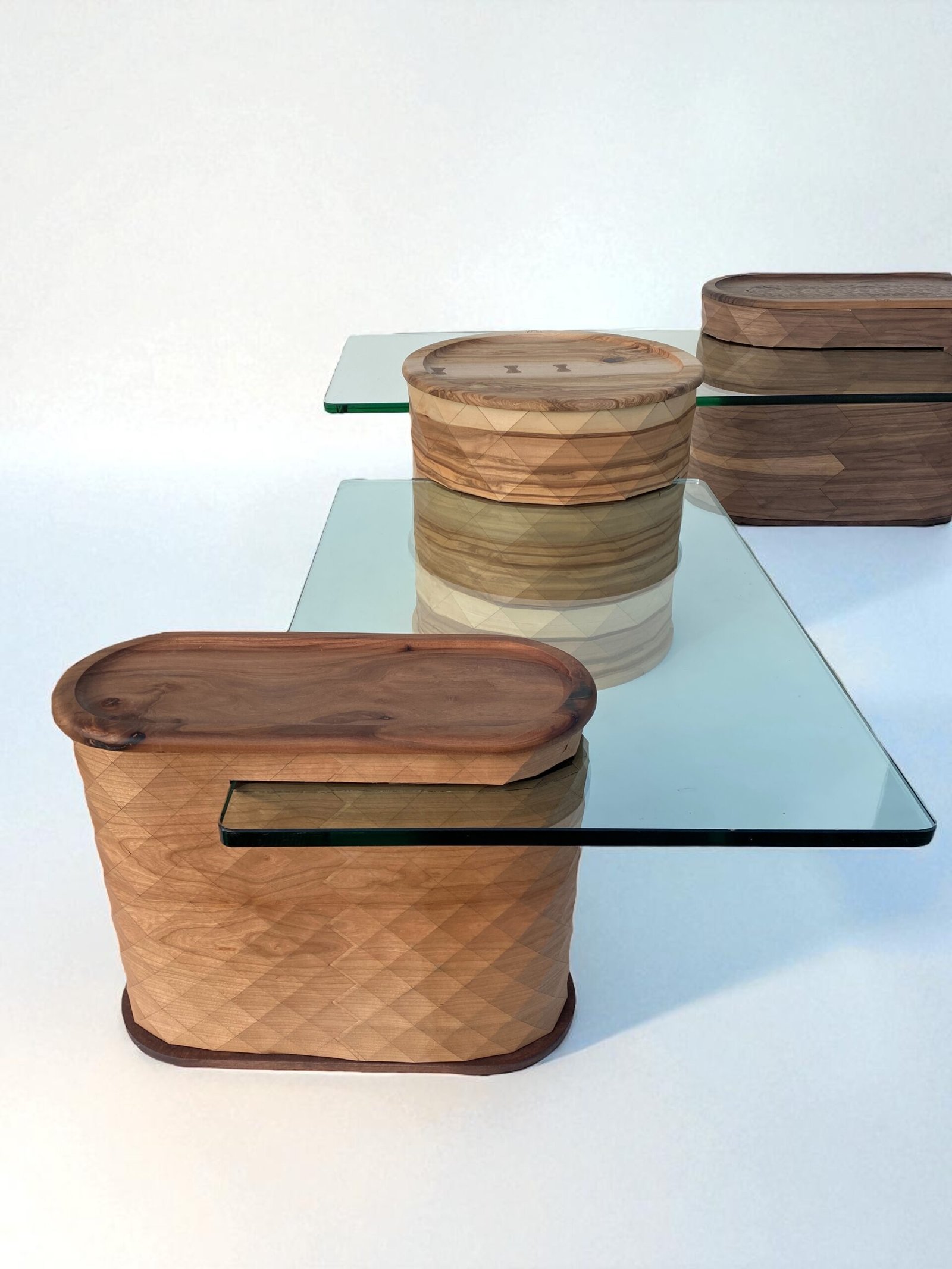 Table basse en verre et bois – Modulus – Image 11