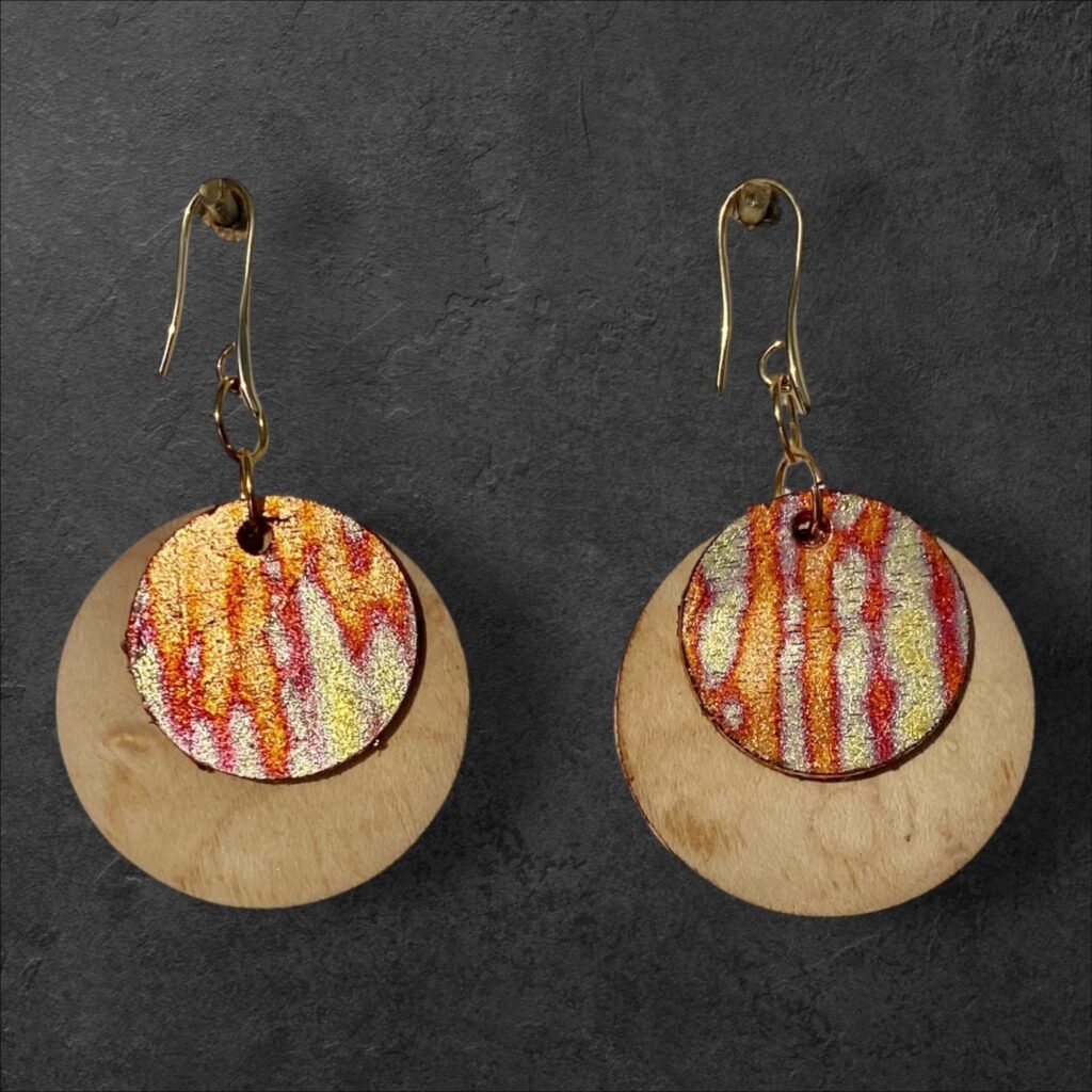 Boucles d'oreilles en bois - Eclipse