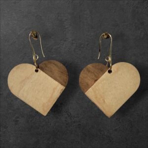 Boucles d'oreilles en bois - LOVE