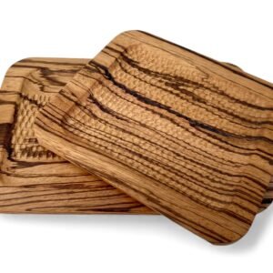 Plateau sculpté bois- SAKU - Noyer ou Zébrano